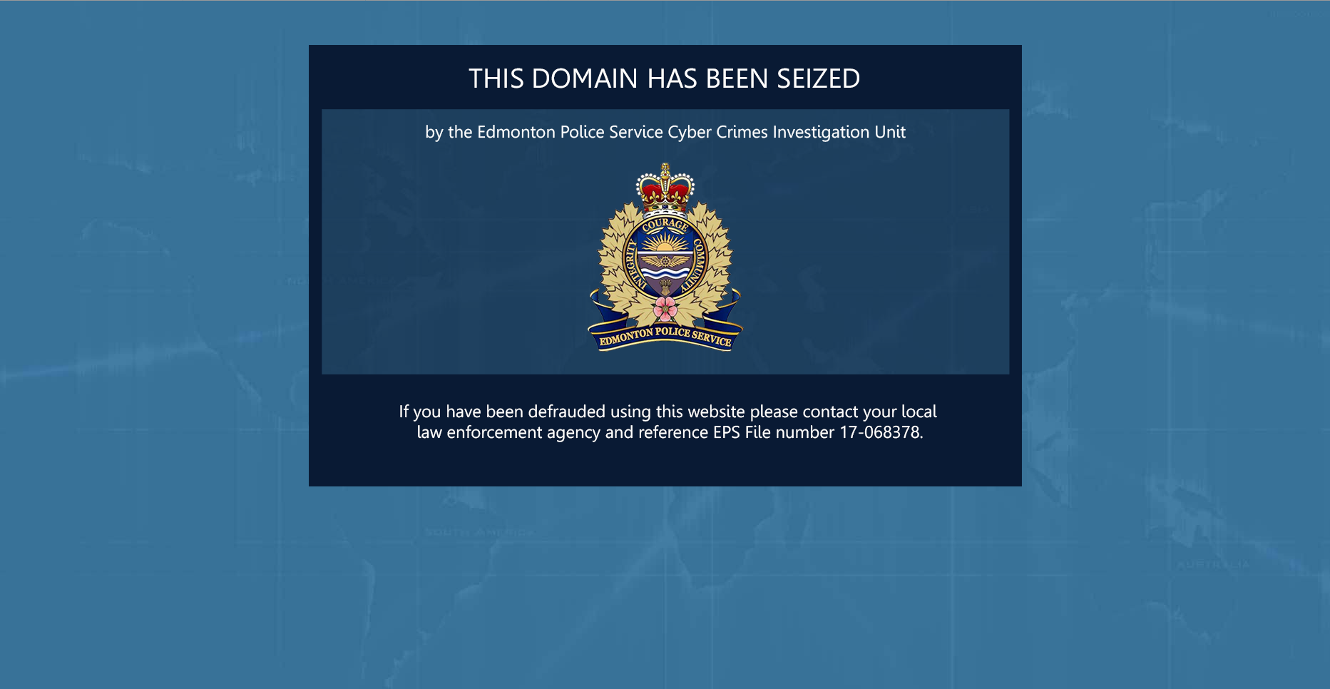 Fazny.ca website seizure banner