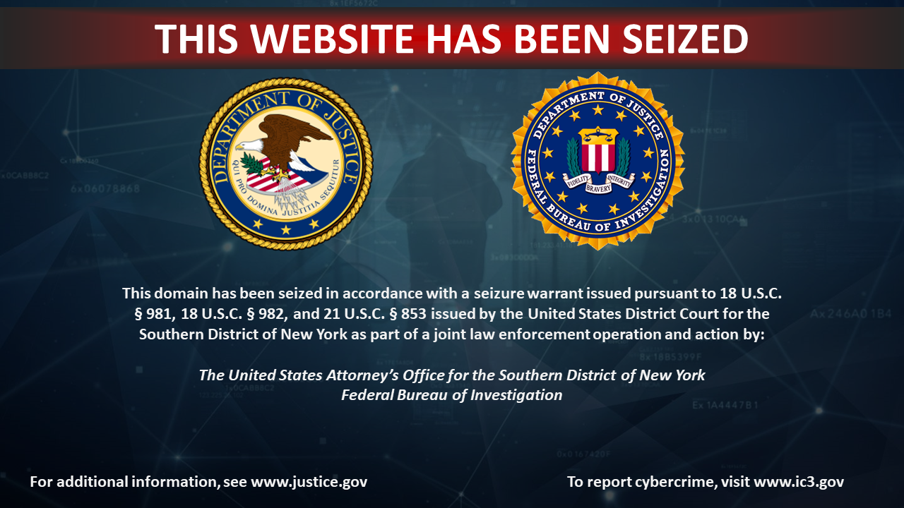 UnredactedCheapName website seizure banner