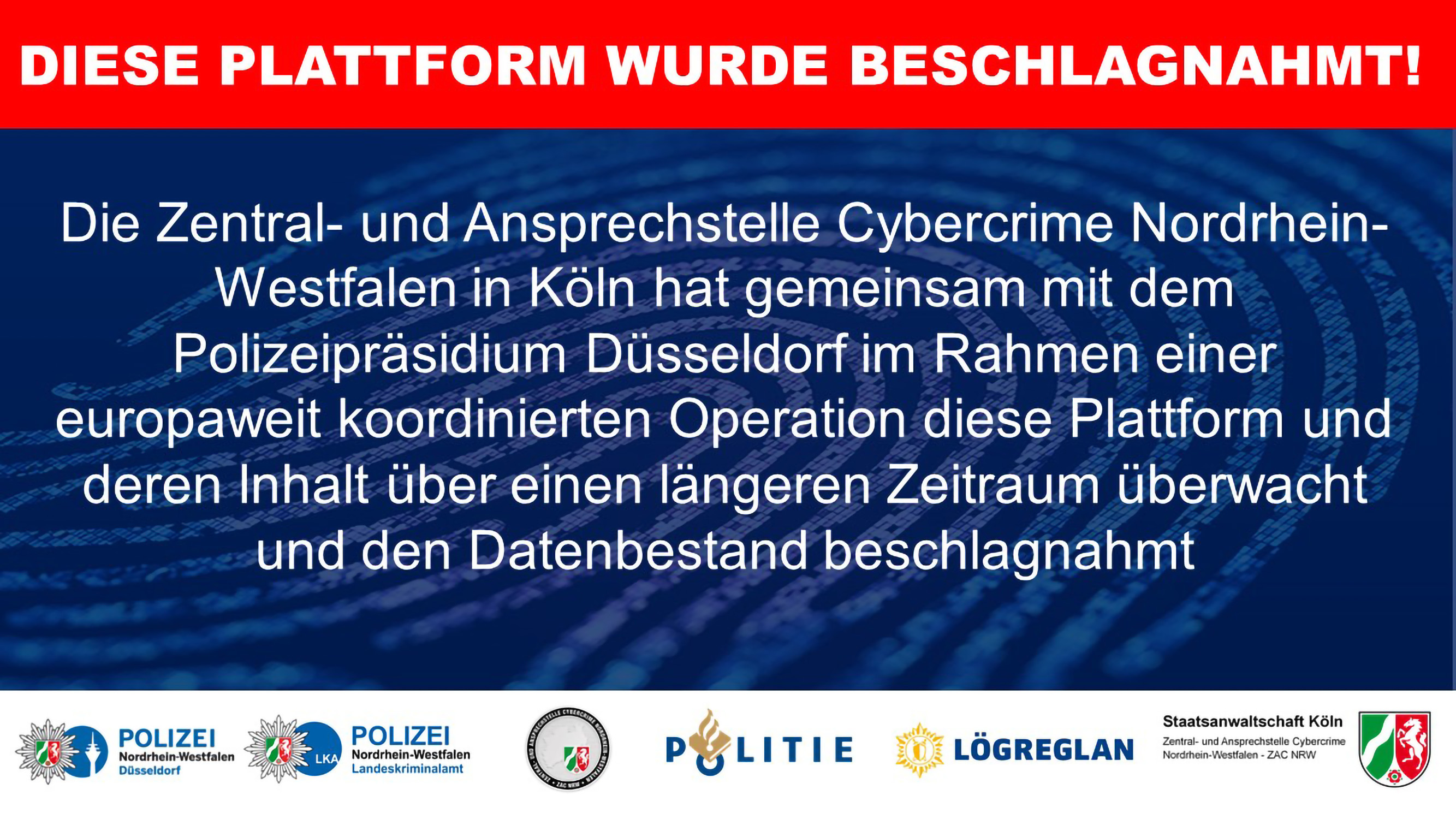 Crimemarket website seizure banner