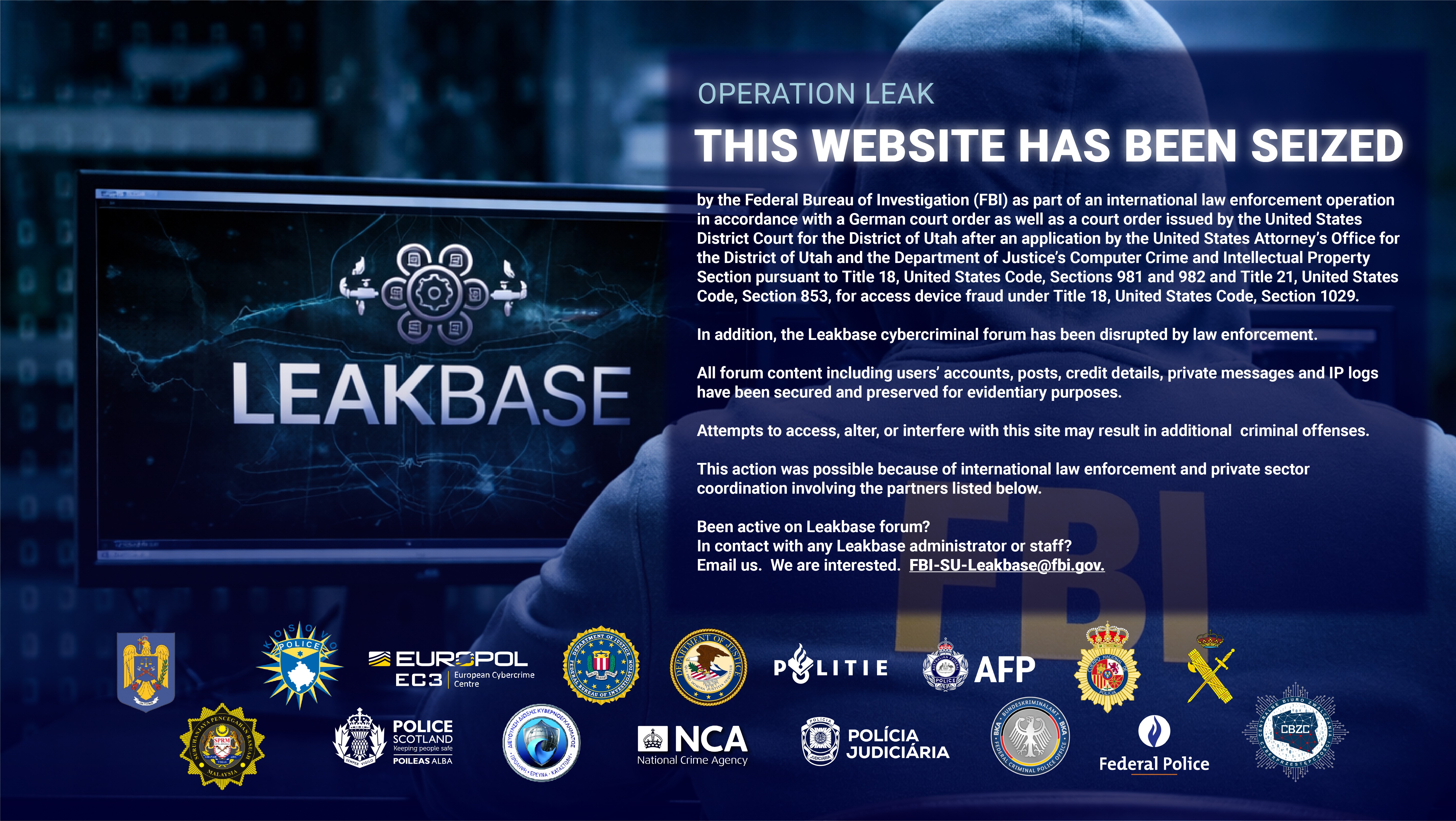 LeakBase website seizure banner