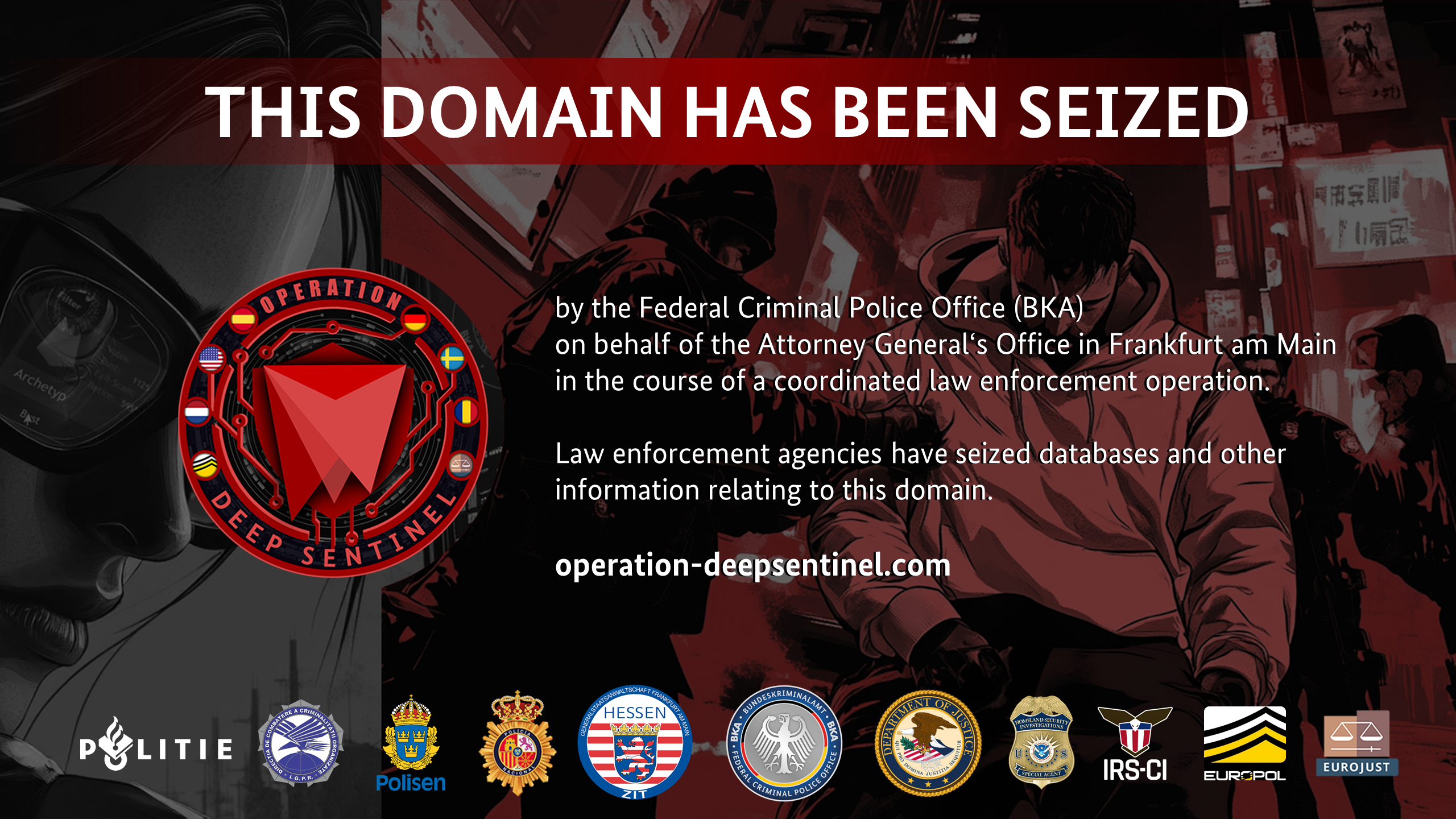 Archetyp Market website seizure banner