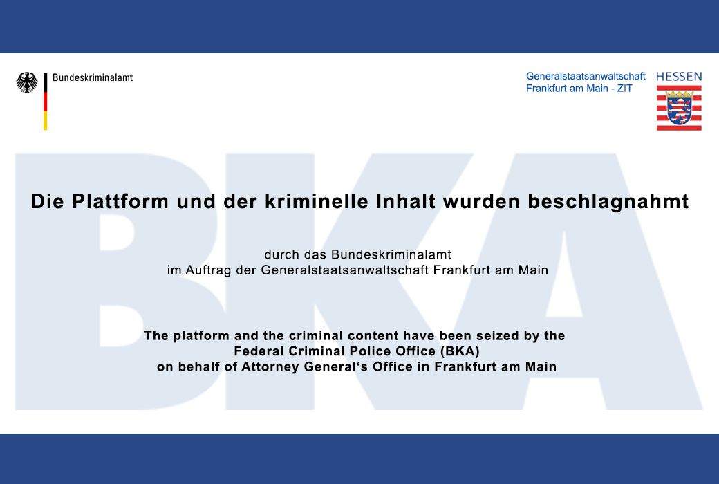 Deutschland im Deep Web website seizure banner
