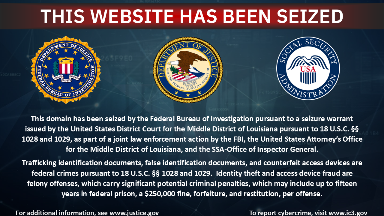 Hart2Hart Ent website seizure banner