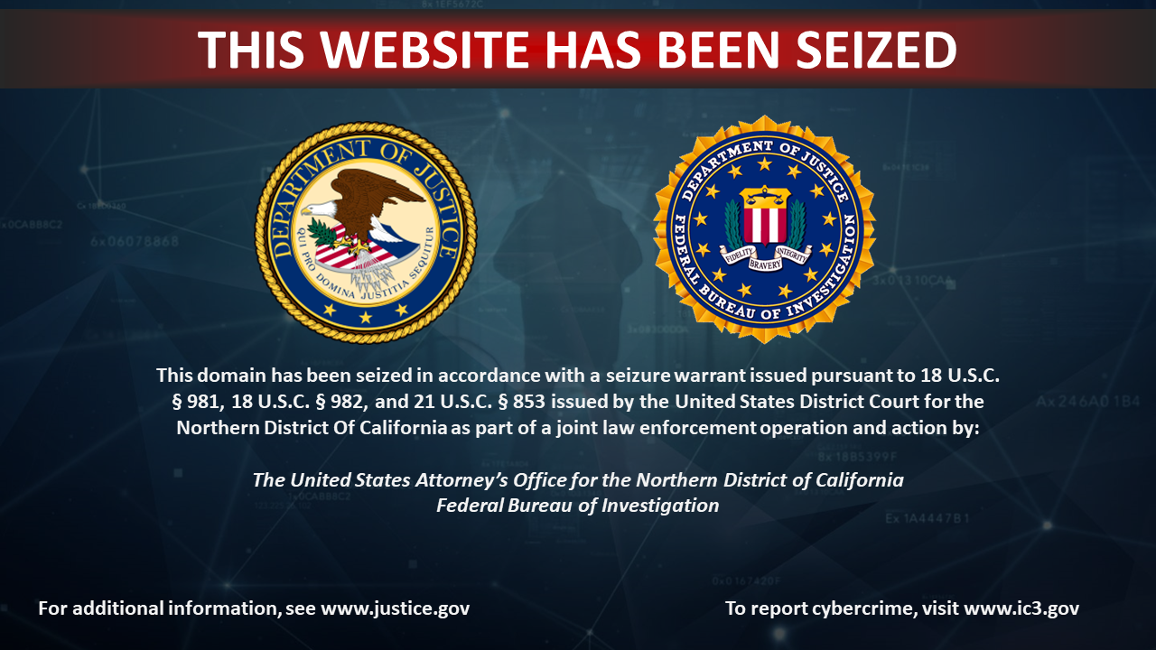 ColdRiver website seizure banner