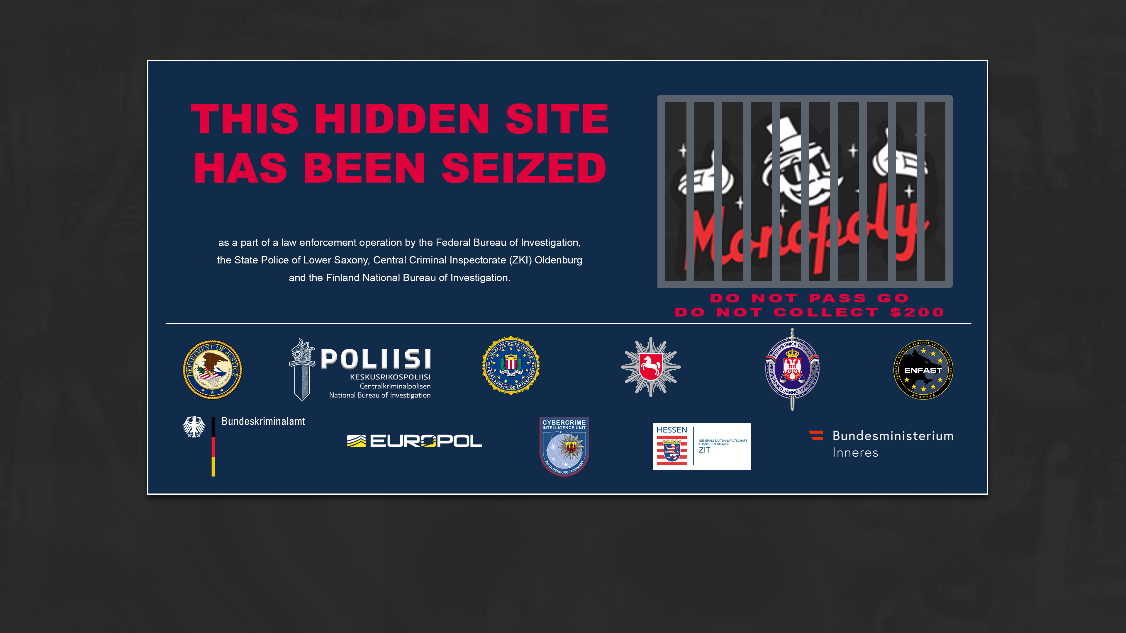 Monopoly Market website seizure banner